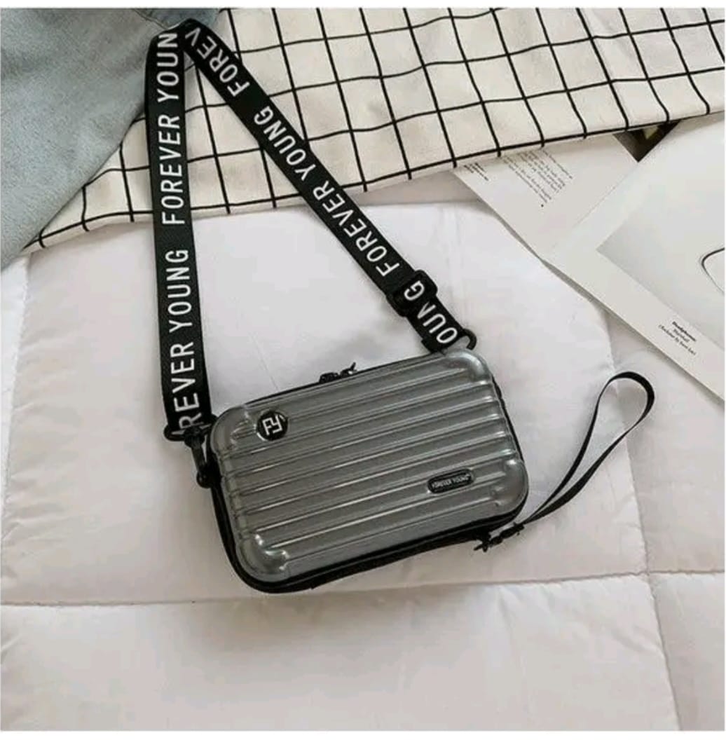 3D Fiber Forever young Briefcase Style Cellphone Crossbody Bags