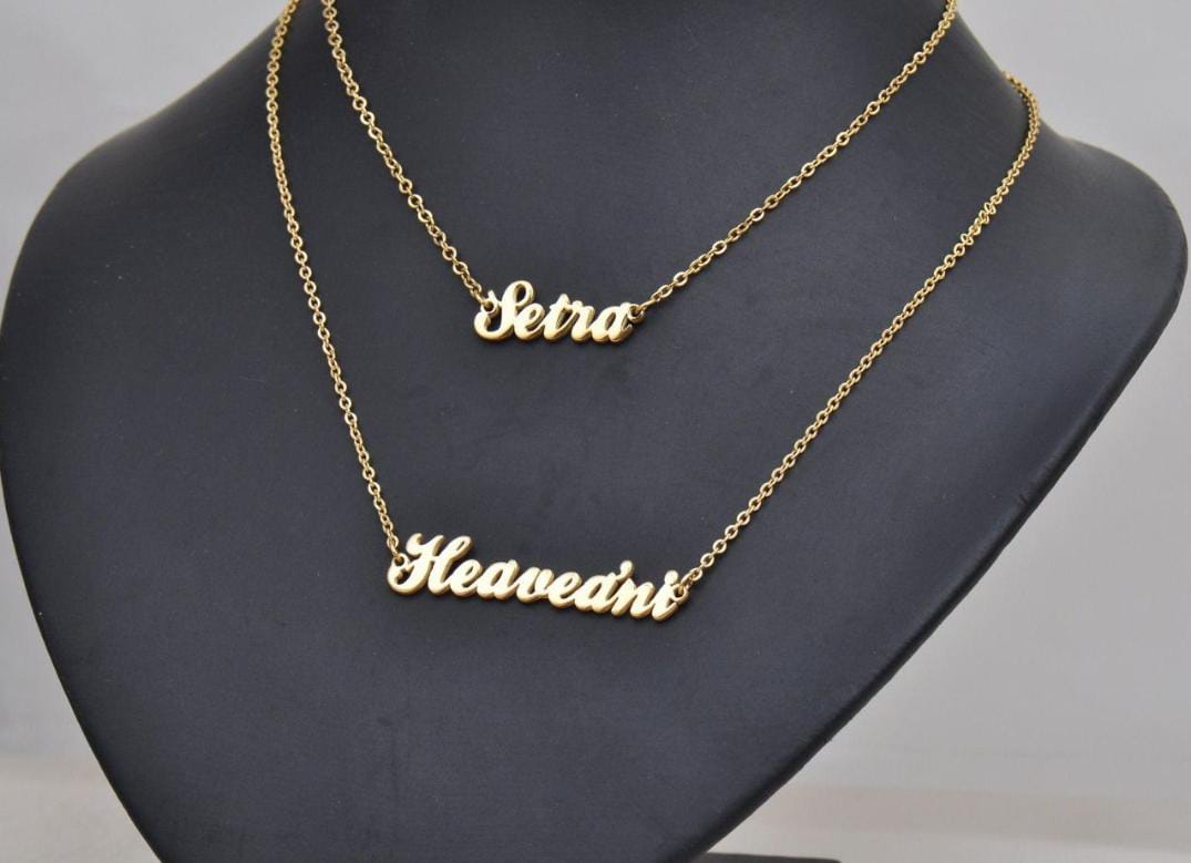 Customised double chai Name Necklace