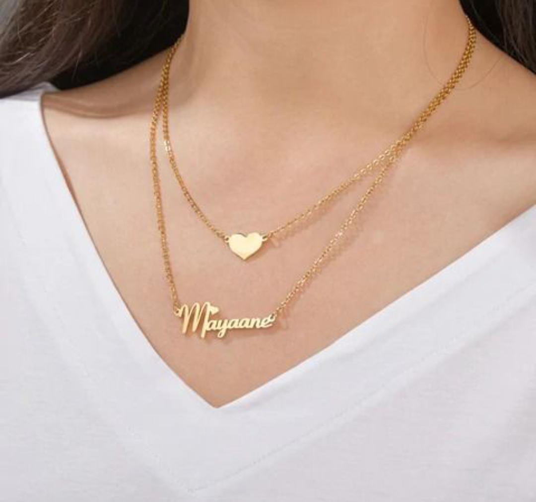 Customised double chai Name Necklace